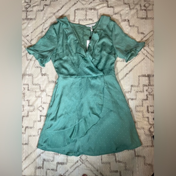 BCBGeneration Teal Polka Dot Mini Dress - Picture 3 of 7